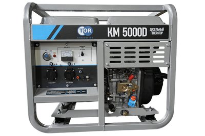 Генератор дизельный 5,0 кВт 220В с электростартером и колесами TOR KM5000D — фото товара